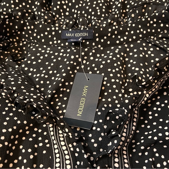 Max Edition Black and White Polka Dot Maxi Dress - Size Small - Picture 8 of 11